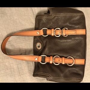 Two tone brown classic Coach handbag